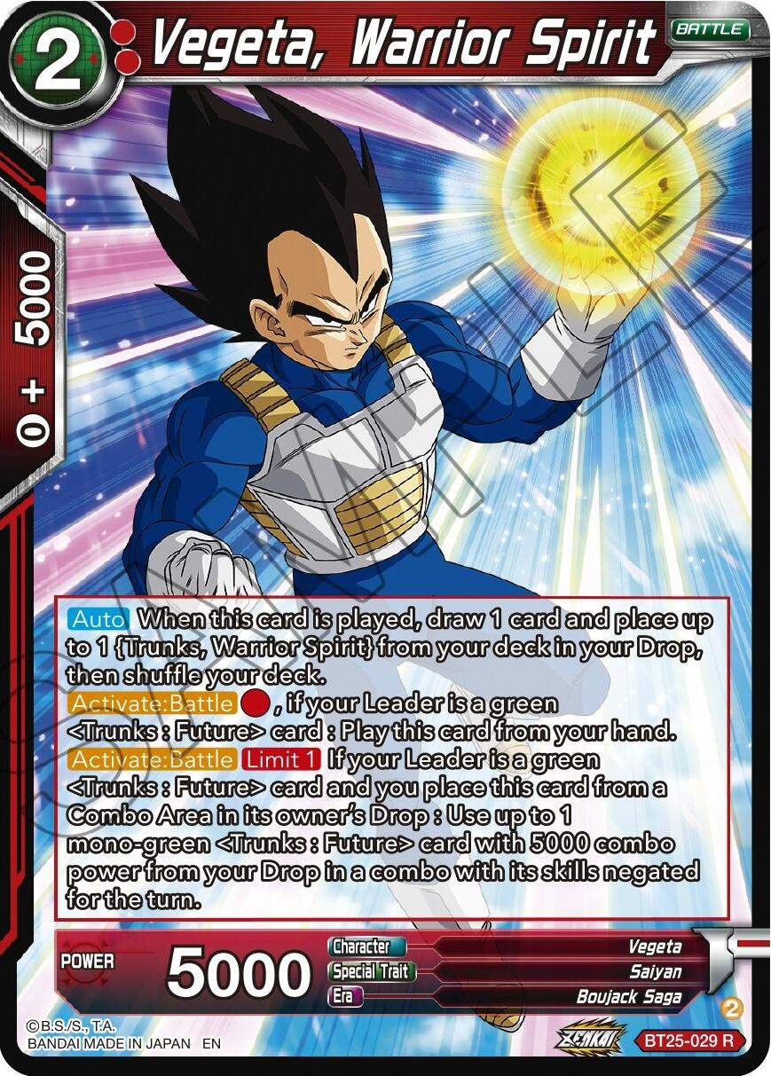 Vegeta, Warrior Spirit (BT25-029) [Legend of the Dragon Balls] | Cracking-Singles