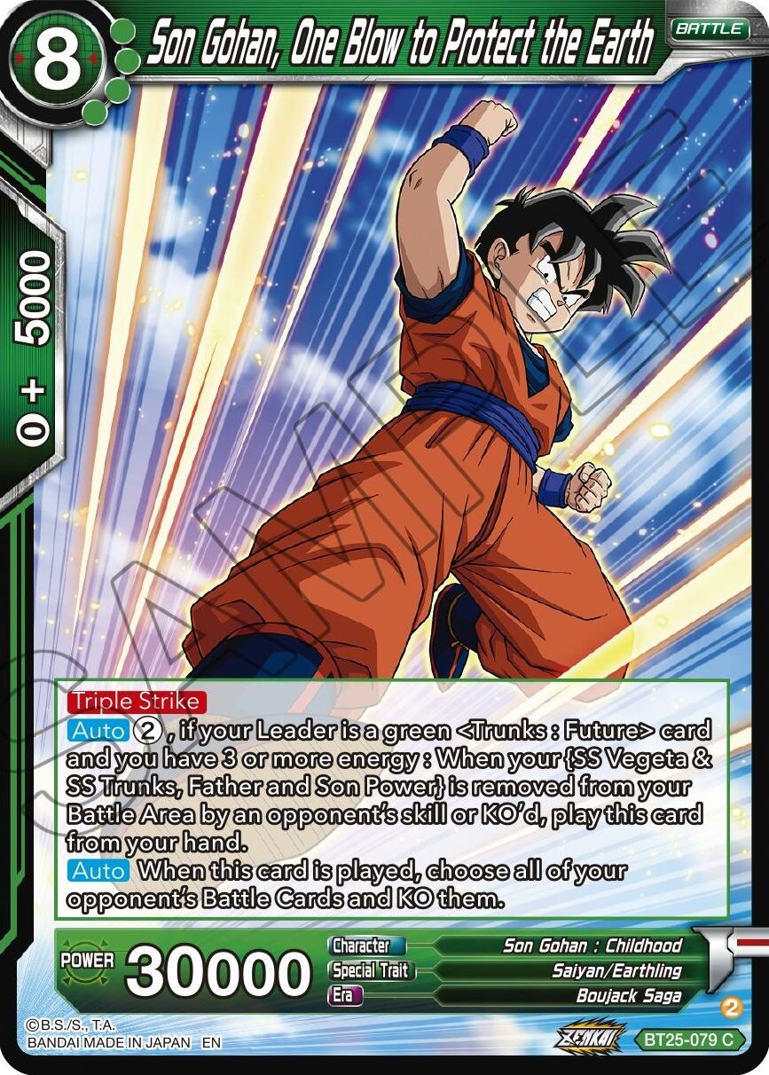 Son Gohan, One Blow to Protect the Earth (BT25-079) [Legend of the Dragon Balls] | Cracking-Singles