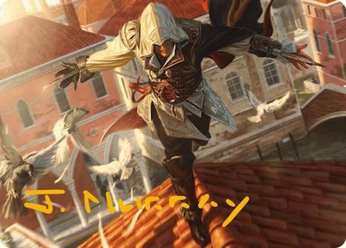 Ezio, Blade of Vengeance Art Card (Gold-Stamped Signature) [Assassin's Creed Art Series] | Cracking-Singles