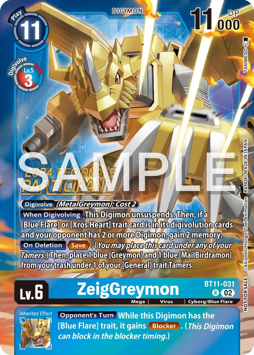 ZeigGreymon [BT11-031] (2024 Regionals Participant) [Dimensional Phase] | Cracking-Singles