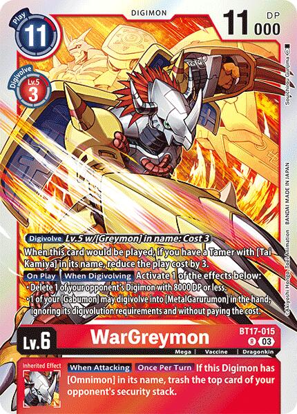 WarGreymon [BT17-015] [Secret Crisis] | Cracking-Singles