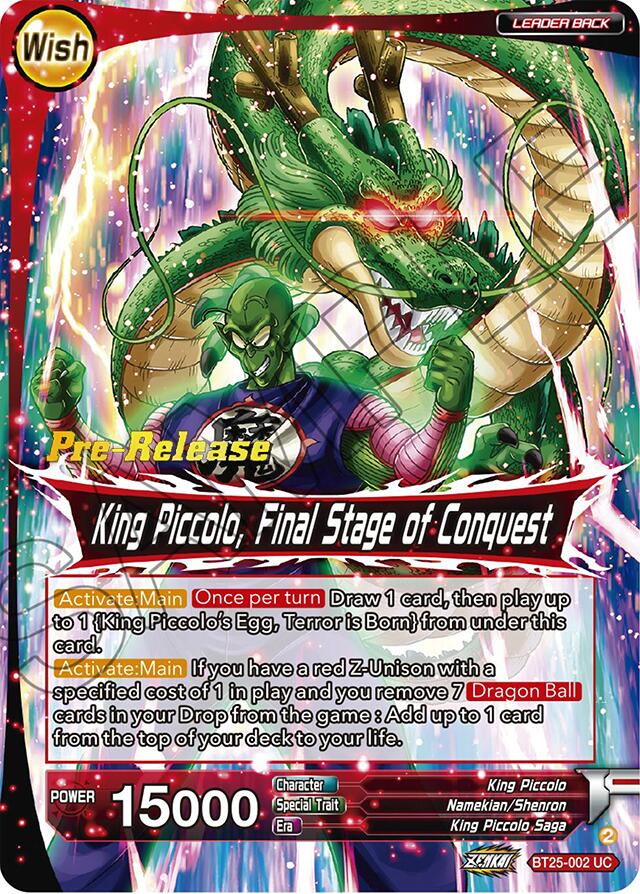 King Piccolo // King Piccolo, Final Stage of Conquest (BT25-002) [Legend of the Dragon Balls Prerelease Promos] | Cracking-Singles