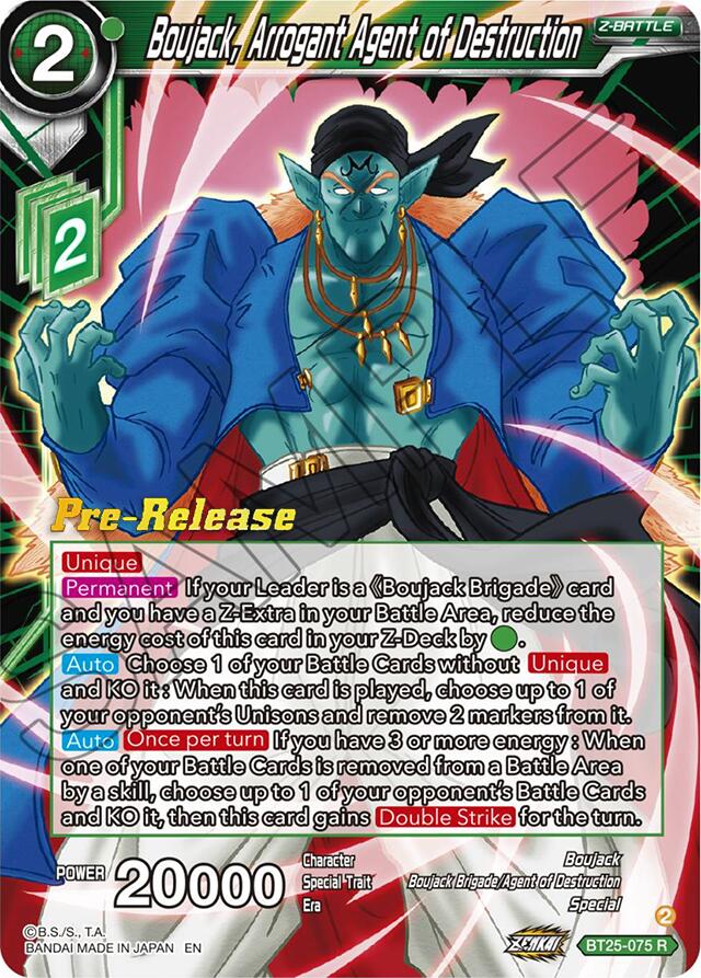 Boujack, Arrogant Agent of Destruction (BT25-075) [Legend of the Dragon Balls Prerelease Promos] | Cracking-Singles