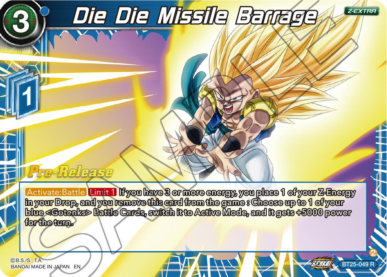 Die Die Missile Barrage (BT25-049) [Legend of the Dragon Balls Prerelease Promos] | Cracking-Singles