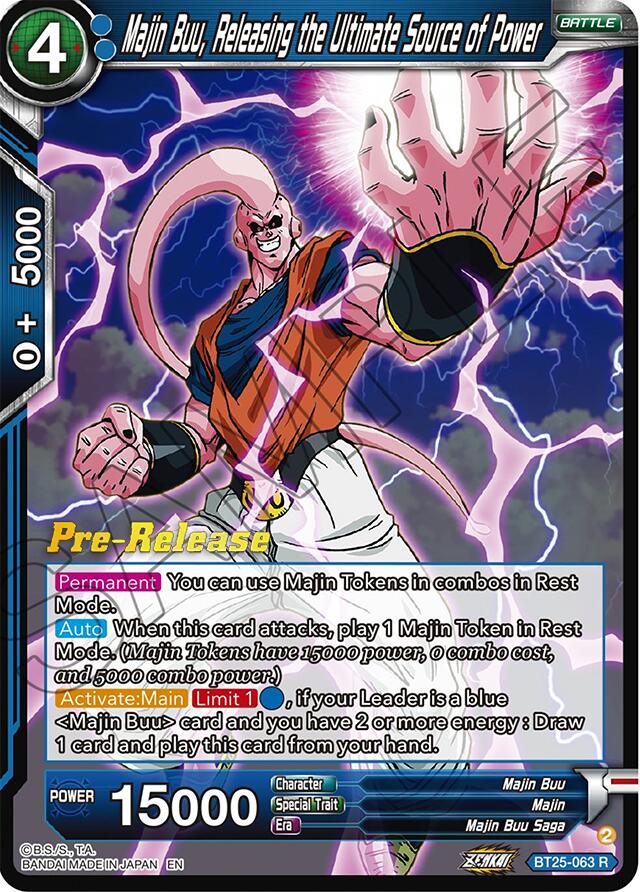 Majin Buu, Releasing the Ultimate Source of Power (BT25-063) [Legend of the Dragon Balls Prerelease Promos] | Cracking-Singles