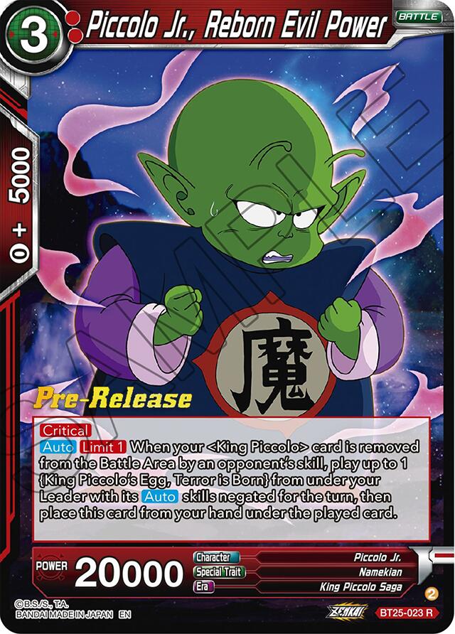 Piccolo Jr., Reborn Evil Power (BT25-023) [Legend of the Dragon Balls Prerelease Promos] | Cracking-Singles