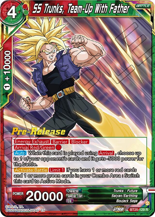 SS Trunks, Team-Up With Father (BT25-129) [Legend of the Dragon Balls Prerelease Promos] | Cracking-Singles