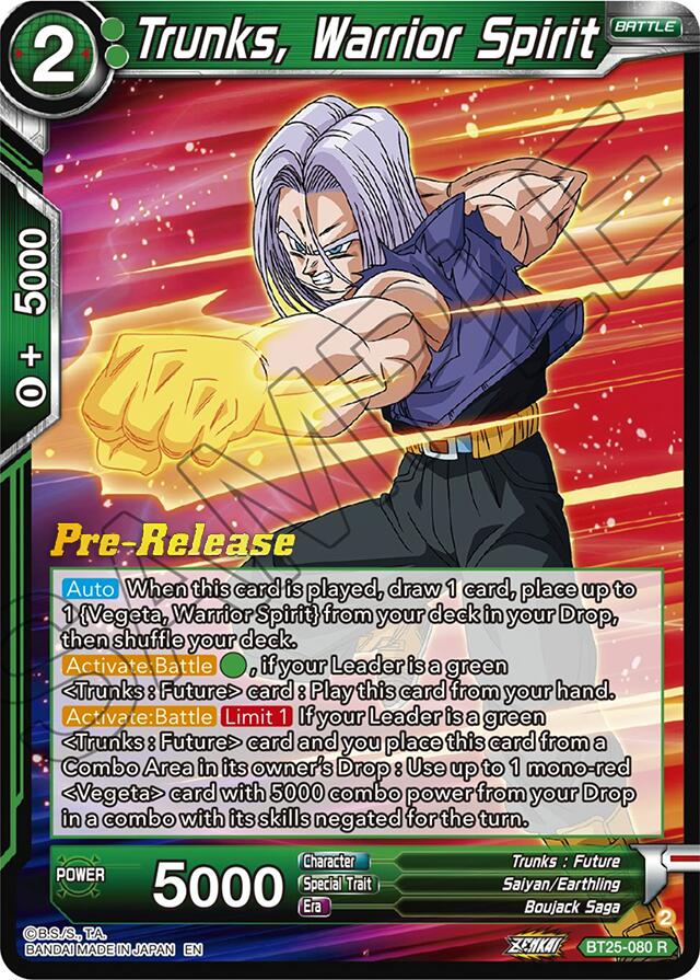 Trunks, Warrior Spirit (BT25-080) [Legend of the Dragon Balls Prerelease Promos] | Cracking-Singles