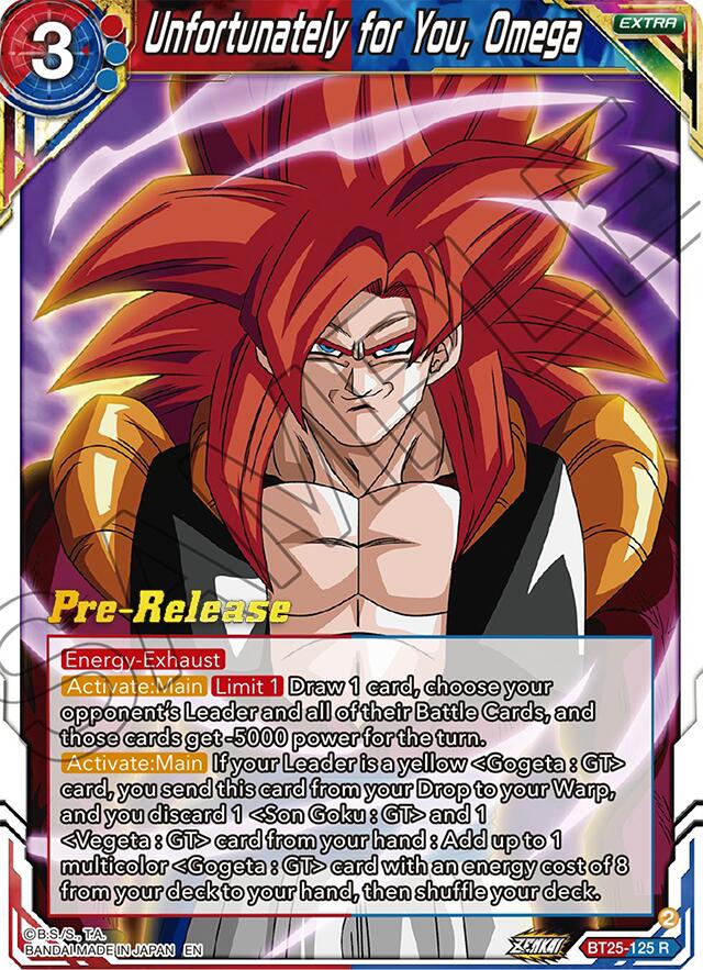 Unfortunately for You, Omega (BT25-125) [Legend of the Dragon Balls Prerelease Promos] | Cracking-Singles