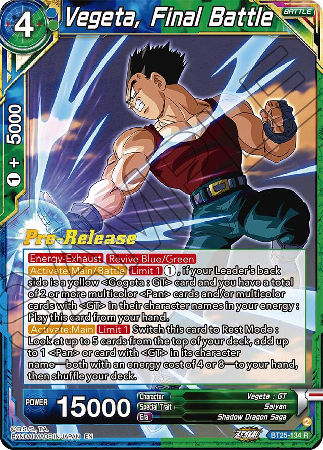 Vegeta, Final Battle (BT25-134) [Legend of the Dragon Balls Prerelease Promos] | Cracking-Singles