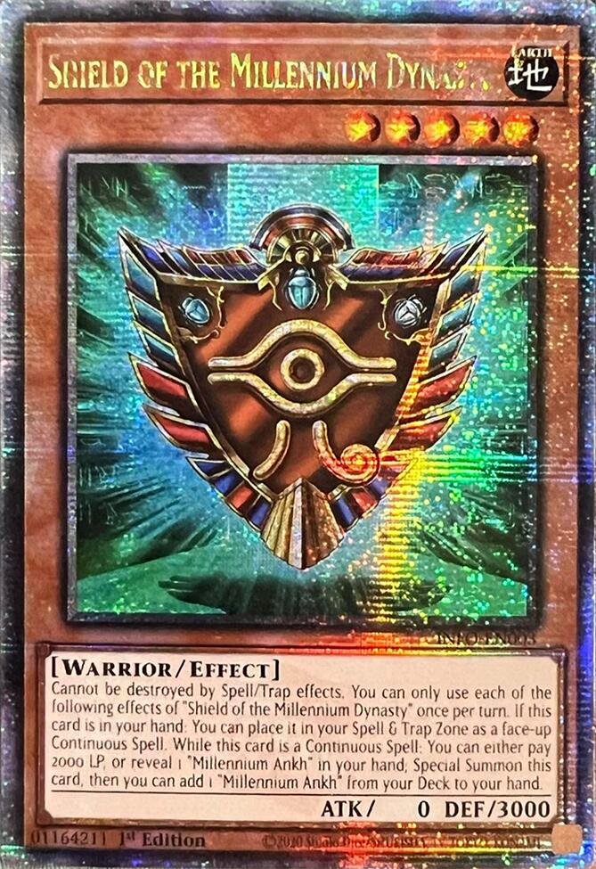 Shield of the Millennium Dynasty (Quarter Century Secret Rare) [INFO-EN003] Quarter Century Secret Rare | Cracking-Singles