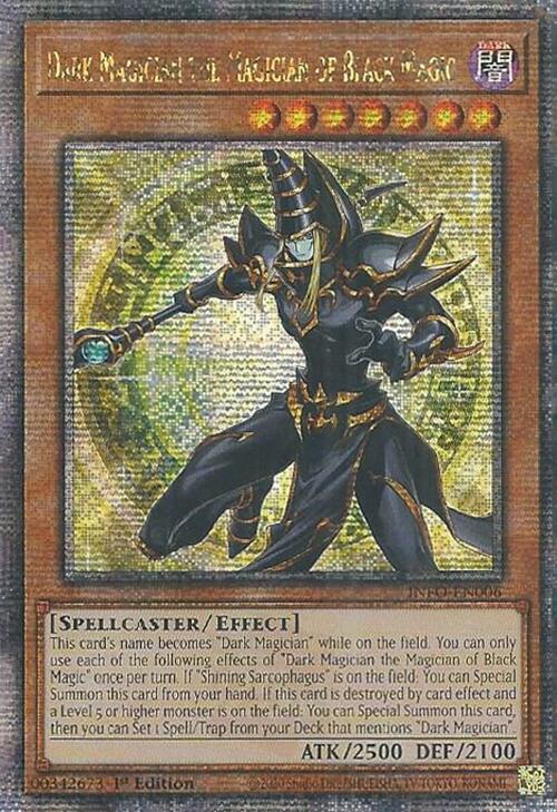 Dark Magician the Magician of Black Magic (Quarter Century Secret Rare) [INFO-EN006] Quarter Century Secret Rare | Cracking-Singles