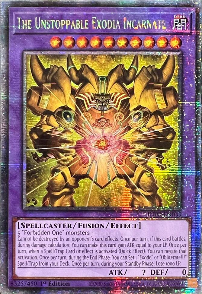 The Unstoppable Exodia Incarnate (Quarter Century Secret Rare) [INFO-EN033] Quarter Century Secret Rare | Cracking-Singles