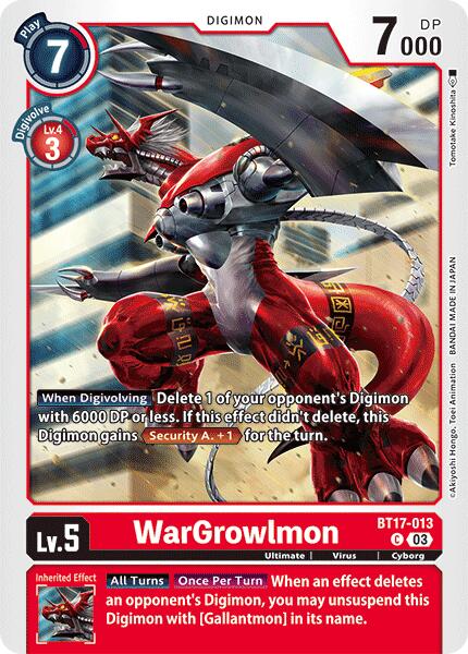 WarGrowlmon [BT17-013] [Secret Crisis] | Cracking-Singles