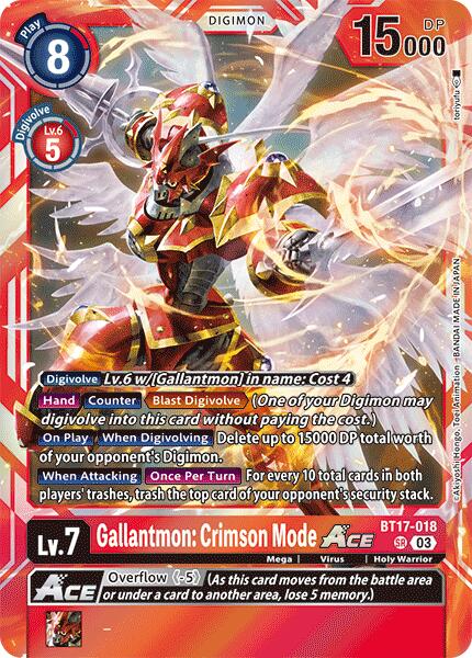 Gallantmon: Crimson Mode ACE [BT17-018] [Secret Crisis] | Cracking-Singles