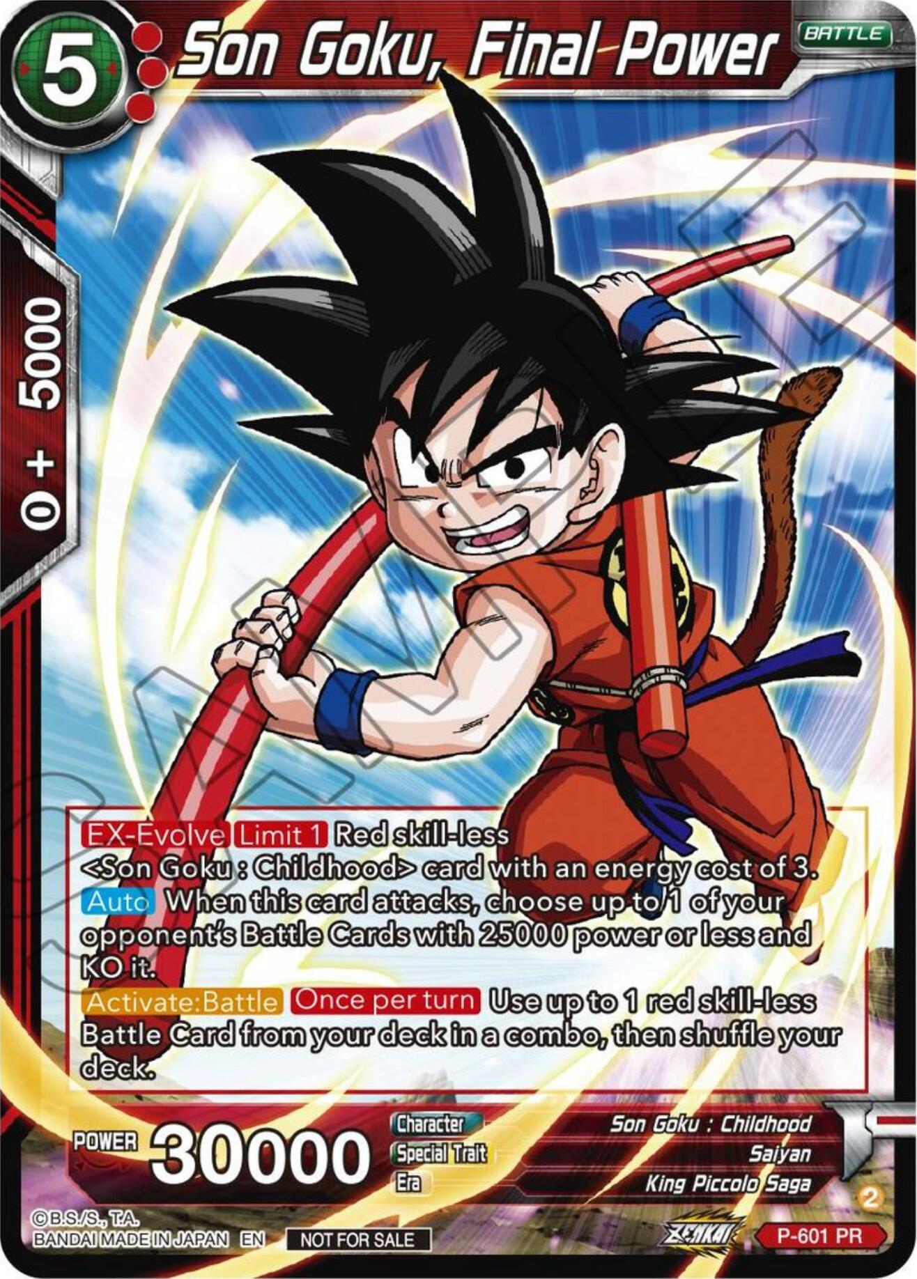 Son Goku, Final Power (Tournament Pack Vol. 8) (P-601) [Promotion Cards] | Cracking-Singles