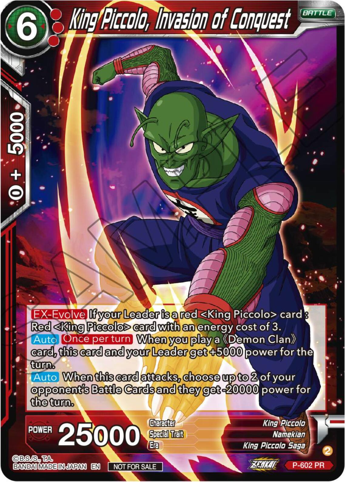 King Piccolo, Invasion of Conquest (Tournament Pack Vol. 8) (P-602) [Promotion Cards] | Cracking-Singles