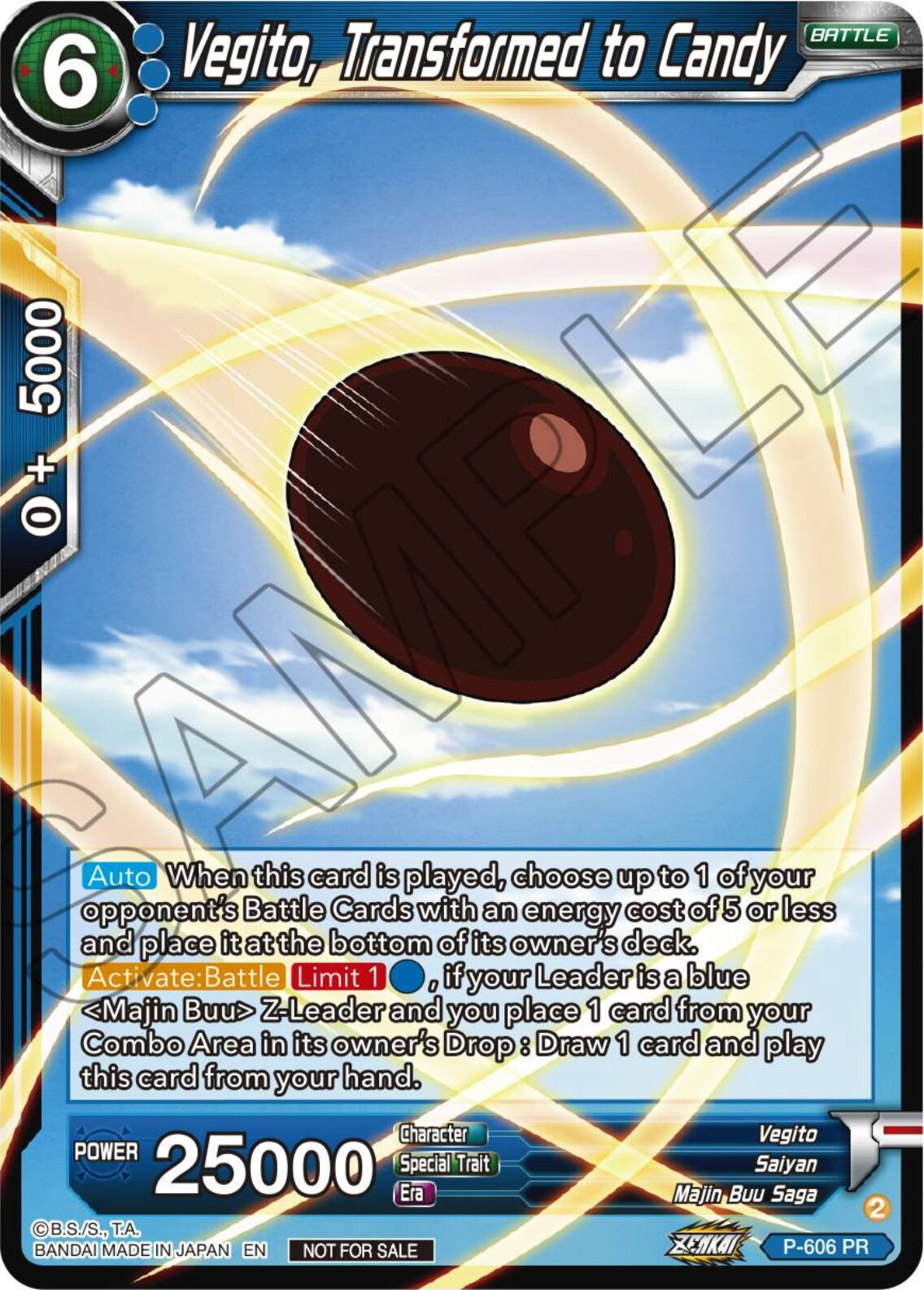 Vegito, Transformed to Candy (Tournament Pack Vol. 8) (P-606) [Promotion Cards] | Cracking-Singles