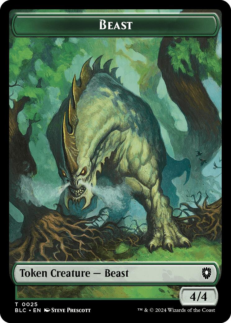 Cat // Beast (025) Double-Sided Token [Bloomburrow Commander Tokens] | Cracking-Singles