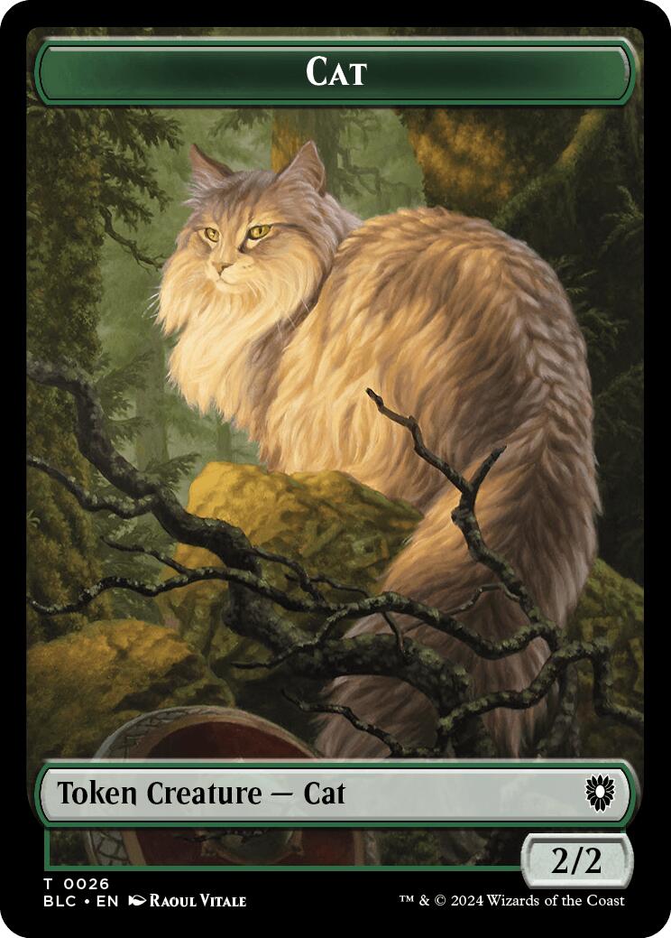 Cat // Beast (025) Double-Sided Token [Bloomburrow Commander Tokens] | Cracking-Singles