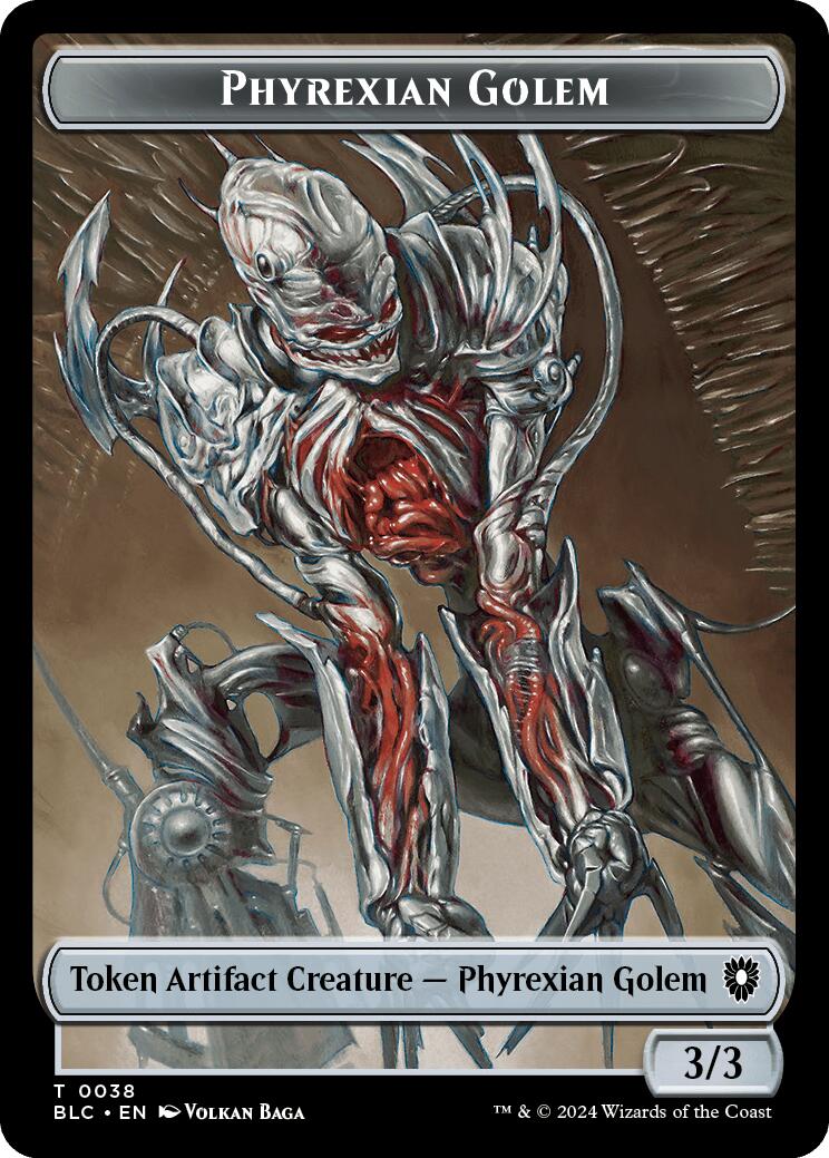 Phyrexian Golem // Faerie Double-Sided Token [Bloomburrow Commander Tokens] | Cracking-Singles