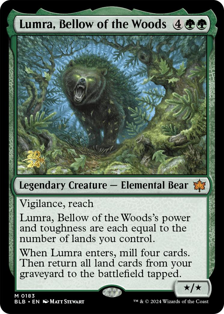 Lumra, Bellow of the Woods [Bloomburrow Prerelease Promos] | Cracking-Singles