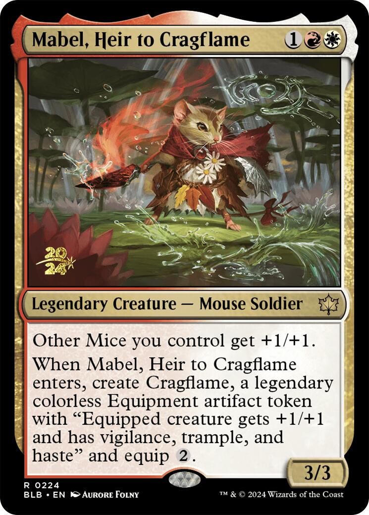 Mabel, Heir to Cragflame [Bloomburrow Prerelease Promos] | Cracking-Singles