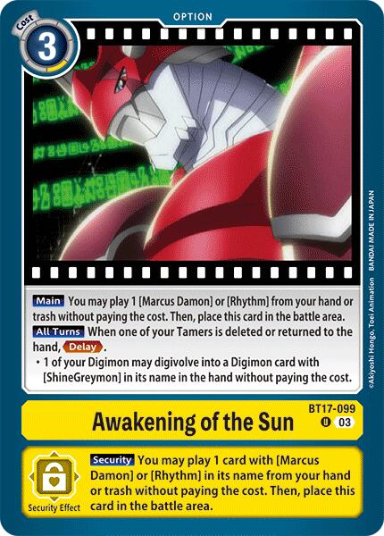 Awakening of the Sun [BT17-099] [Secret Crisis] | Cracking-Singles