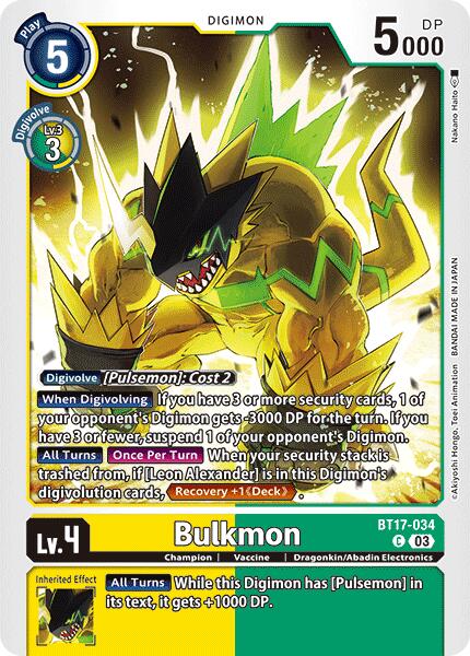 Bulkmon [BT17-034] [Secret Crisis] | Cracking-Singles