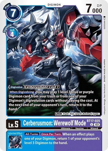 Cerberusmon: Werewolf Mode [BT17-025] [Secret Crisis] | Cracking-Singles