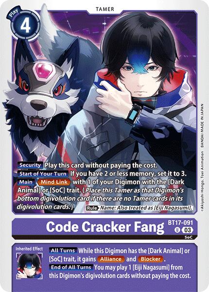 Code Cracker Fang [BT17-091] [Secret Crisis] | Cracking-Singles