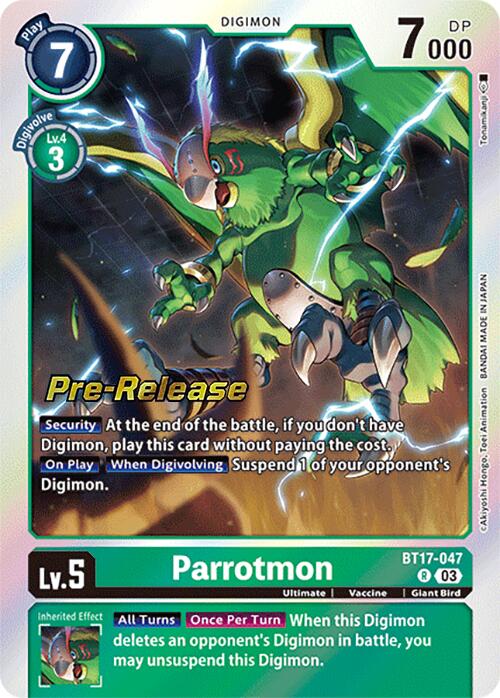 Parrotmon [BT17-047] [Secret Crisis Pre-Release Cards] | Cracking-Singles