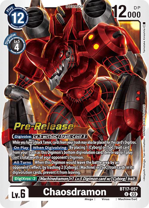 Chaosdramon [BT17-057] [Secret Crisis Pre-Release Cards] | Cracking-Singles