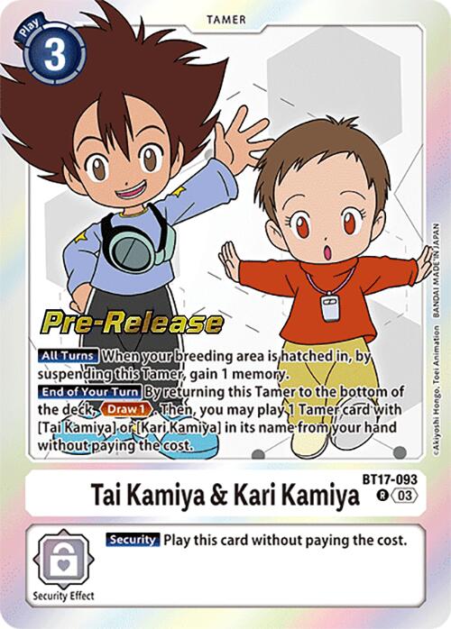 Tai Kamiya & Kari Kamiya [BT17-093] [Secret Crisis Pre-Release Cards] | Cracking-Singles