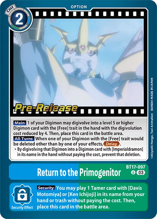 Return to the Primogenitor [BT17-097] [Secret Crisis Pre-Release Cards] | Cracking-Singles