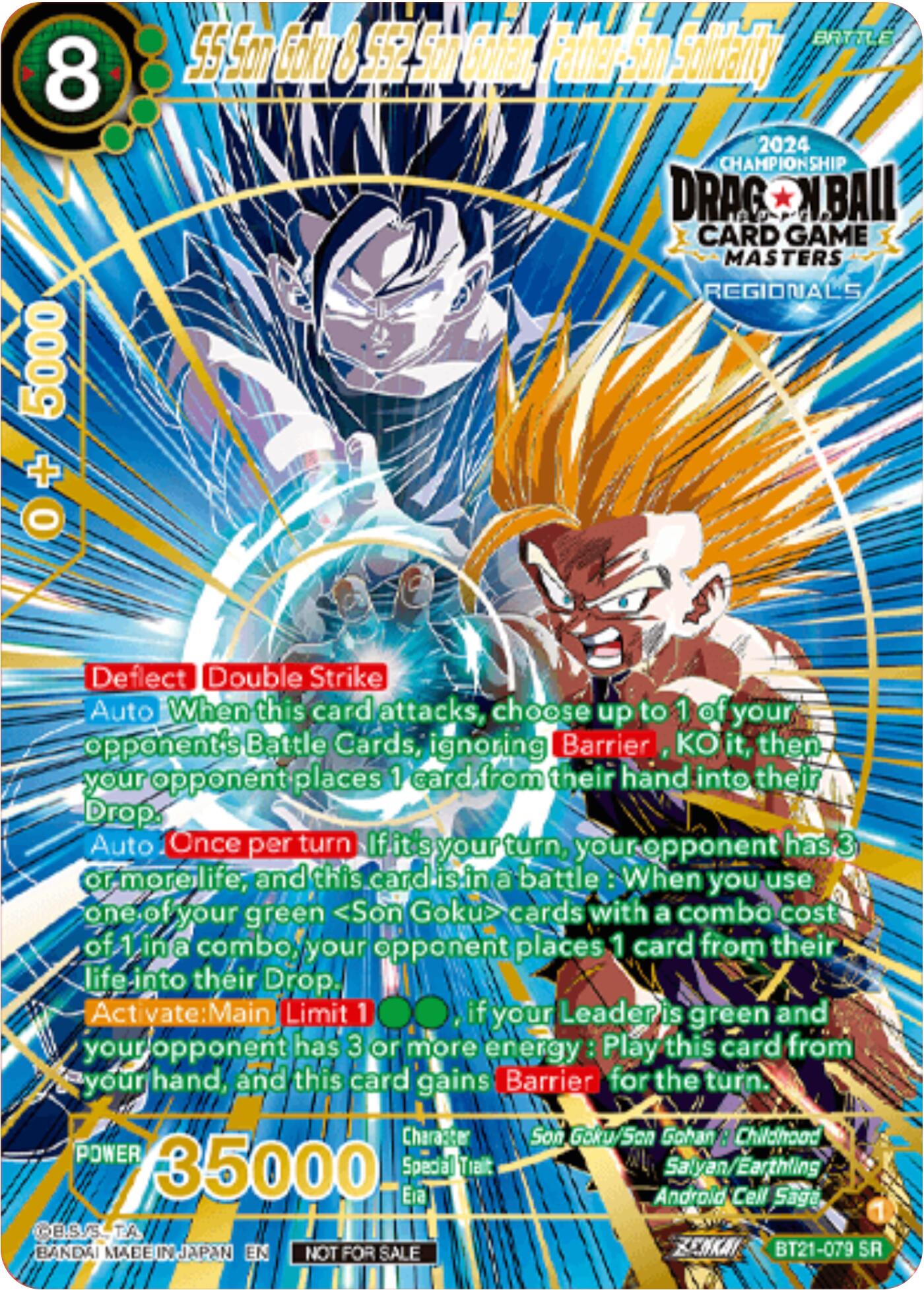 SS Son Goku & SS2 Son Gohan, Father-Son Solidarity (Championship 2024 Top 16 Alternate Art Vol.2) (BT21-079) [Tournament Promotion Cards] | Cracking-Singles