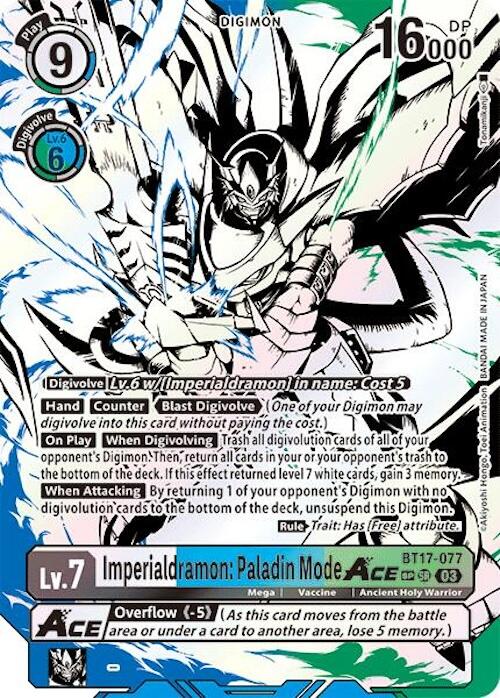 Imperialdramon: Paladin Mode ACE [BT17-077] (Textured) [Secret Crisis] | Cracking-Singles