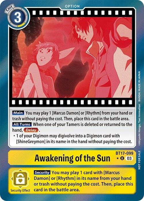 Awakening of the Sun [BT17-099] (Secret Crisis: Movie Memorial Pack) [Secret Crisis] | Cracking-Singles