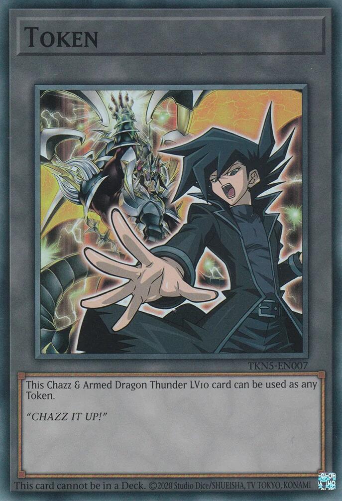 Token: Chazz & Armed Dragon Thunder LV10 [TKN5-EN007] Super Rare | Cracking-Singles