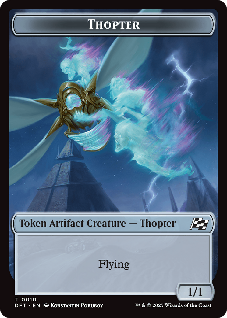 Golem (0014) // Thopter (0010) Double-Sided Token [Aetherdrift Tokens] | Cracking-Singles