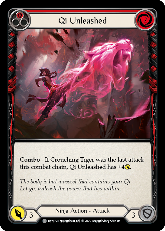 Qi Unleashed (Red) [DYN059] (Dynasty)  Rainbow Foil | Cracking-Singles