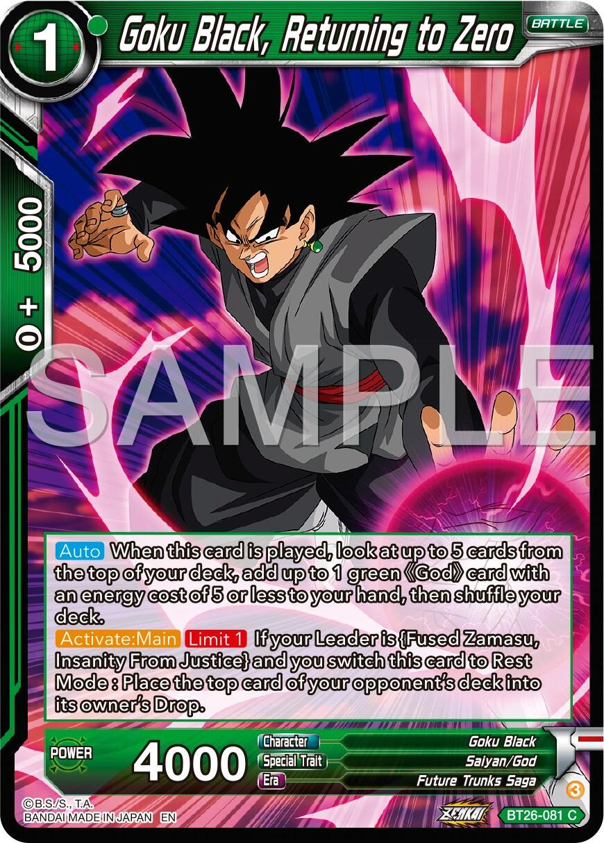 Goku Black, Returning to Zero (BT26-081) [Ultimate Advent] | Cracking-Singles