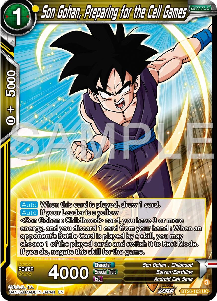 Son Gohan, Preparing for the Cell Games (BT26-103) [Ultimate Advent] | Cracking-Singles