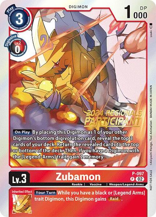 Zubamon [P-097] - P-097 (2024 Regionals Participant) [Digimon Promotion Cards] | Cracking-Singles