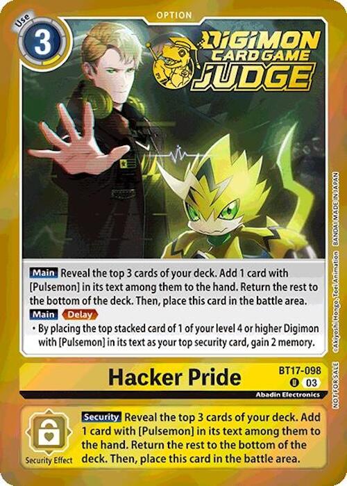 Hacker Pride [BT17-098] (Judge Pack 6) [Secret Crisis] | Cracking-Singles