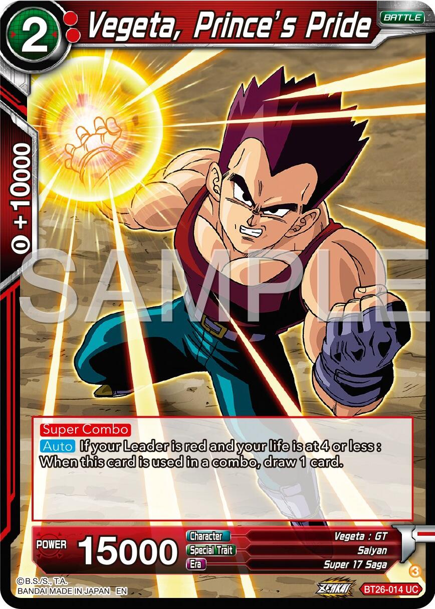 Vegeta, Prince's Pride (BT26-014) [Ultimate Advent] | Cracking-Singles