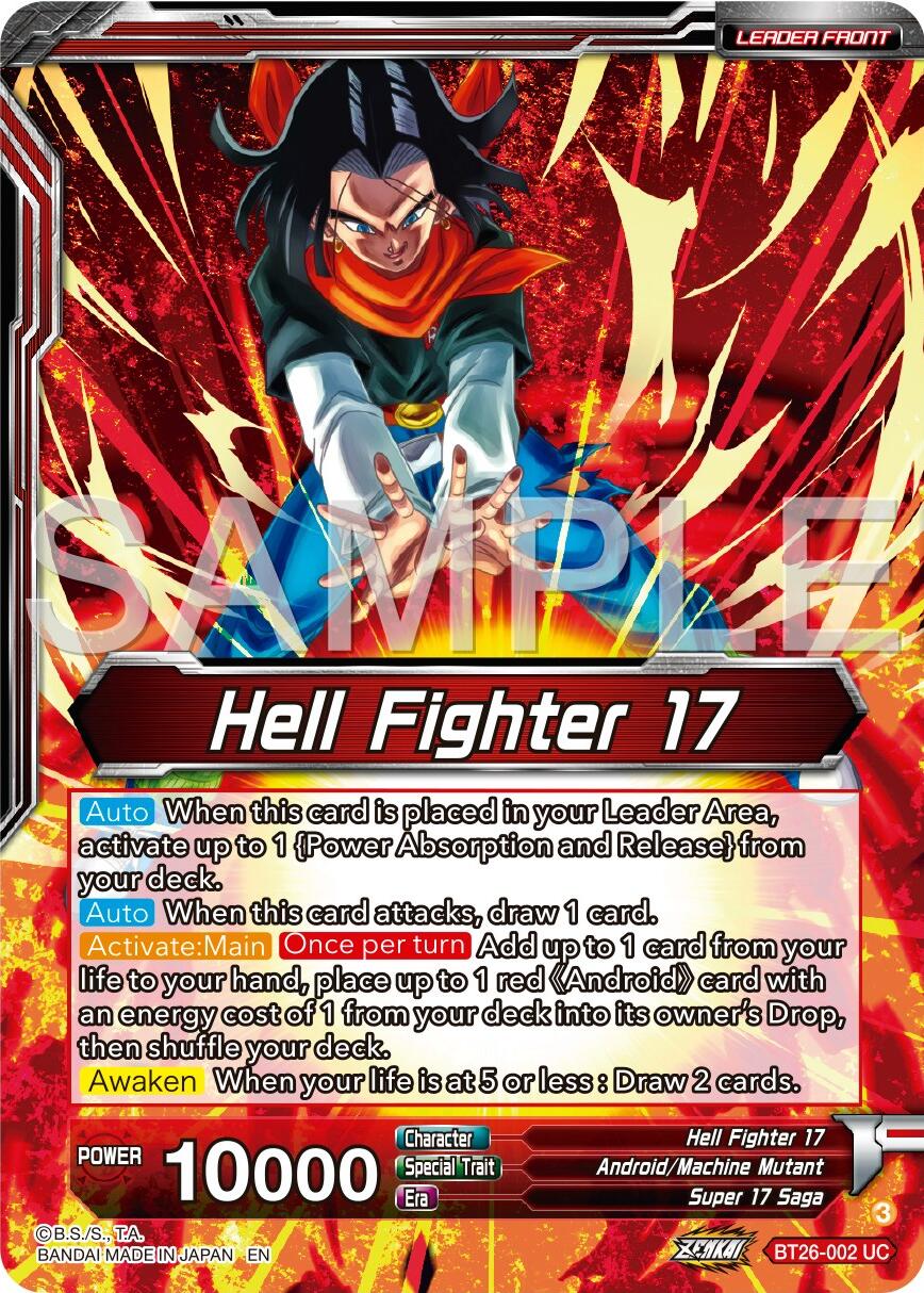 Hell Fighter 17 // Super 17, Anti-Saiyan Killing Machine (BT26-002) [Ultimate Advent] | Cracking-Singles