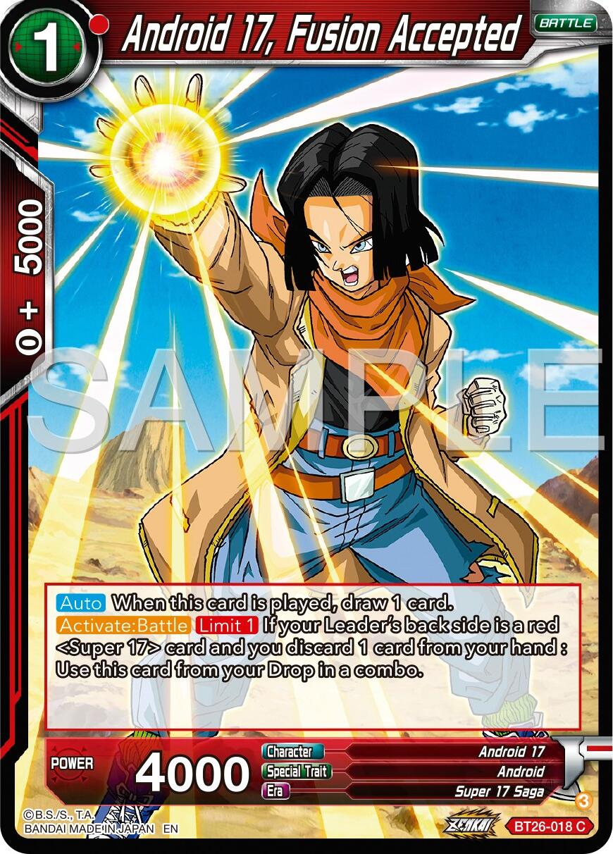 Android 17, Fusion Accepted (BT26-018) [Ultimate Advent] | Cracking-Singles