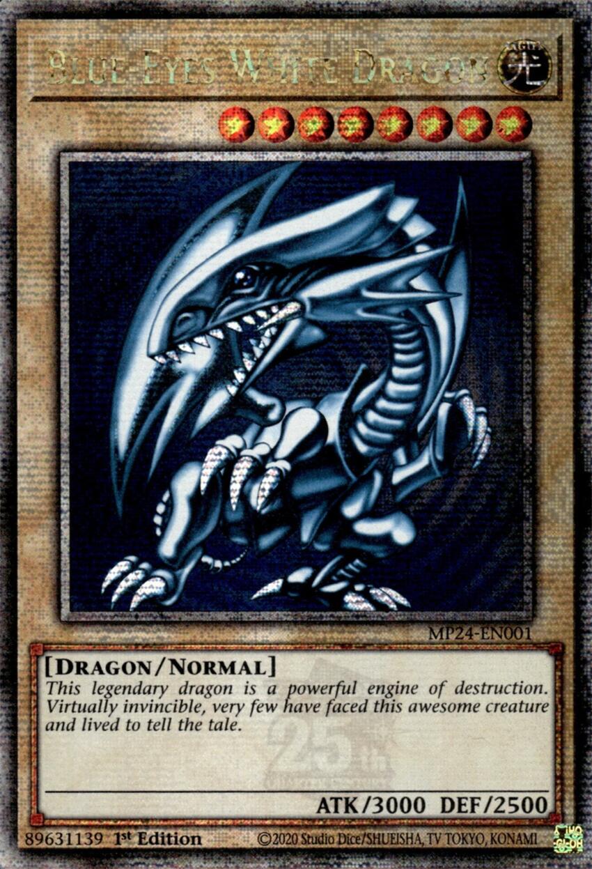 Blue-Eyes White Dragon [MP24-EN001] Quarter Century Secret Rare | Cracking-Singles