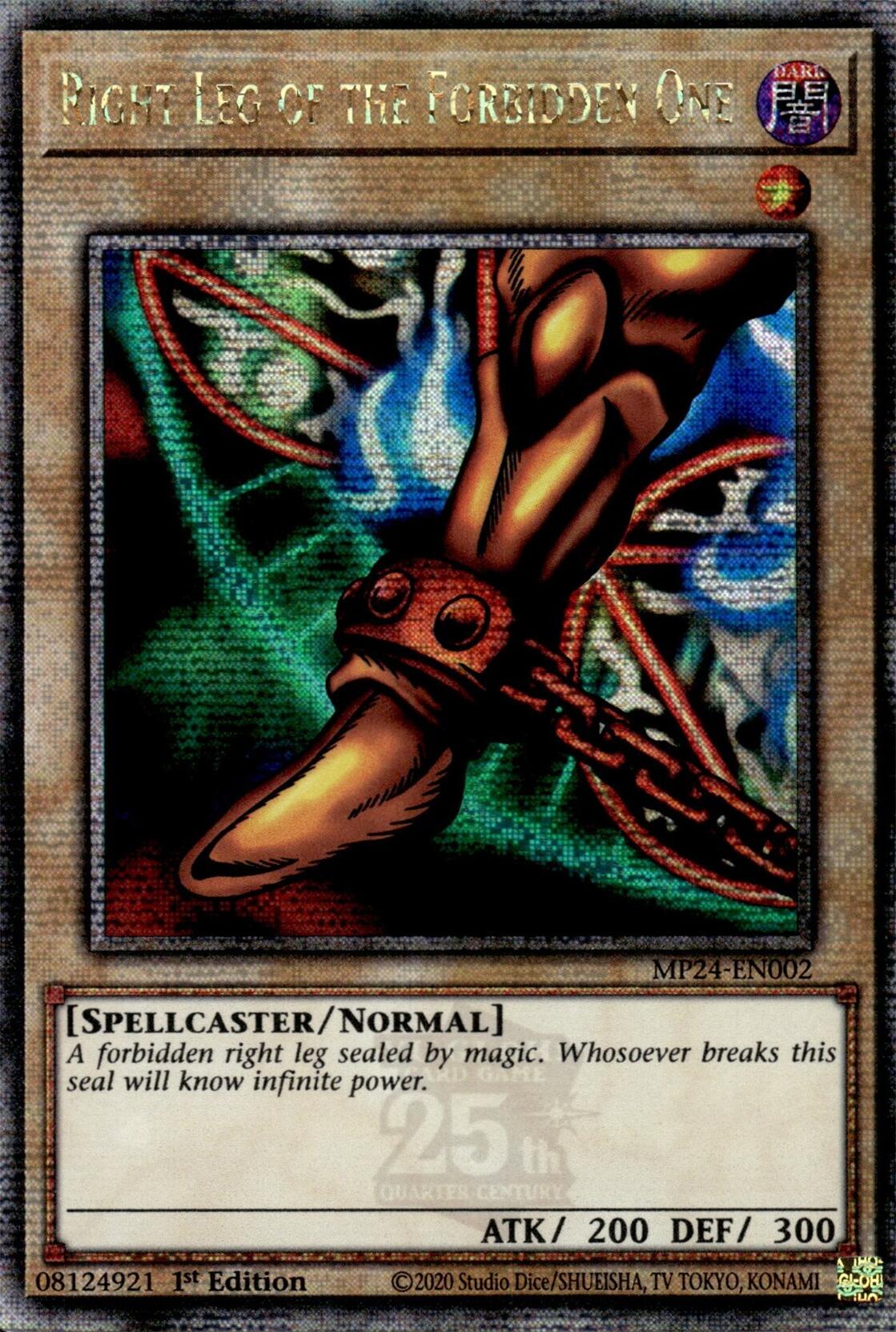 Right Leg of the Forbidden One [MP24-EN002] Quarter Century Secret Rare | Cracking-Singles